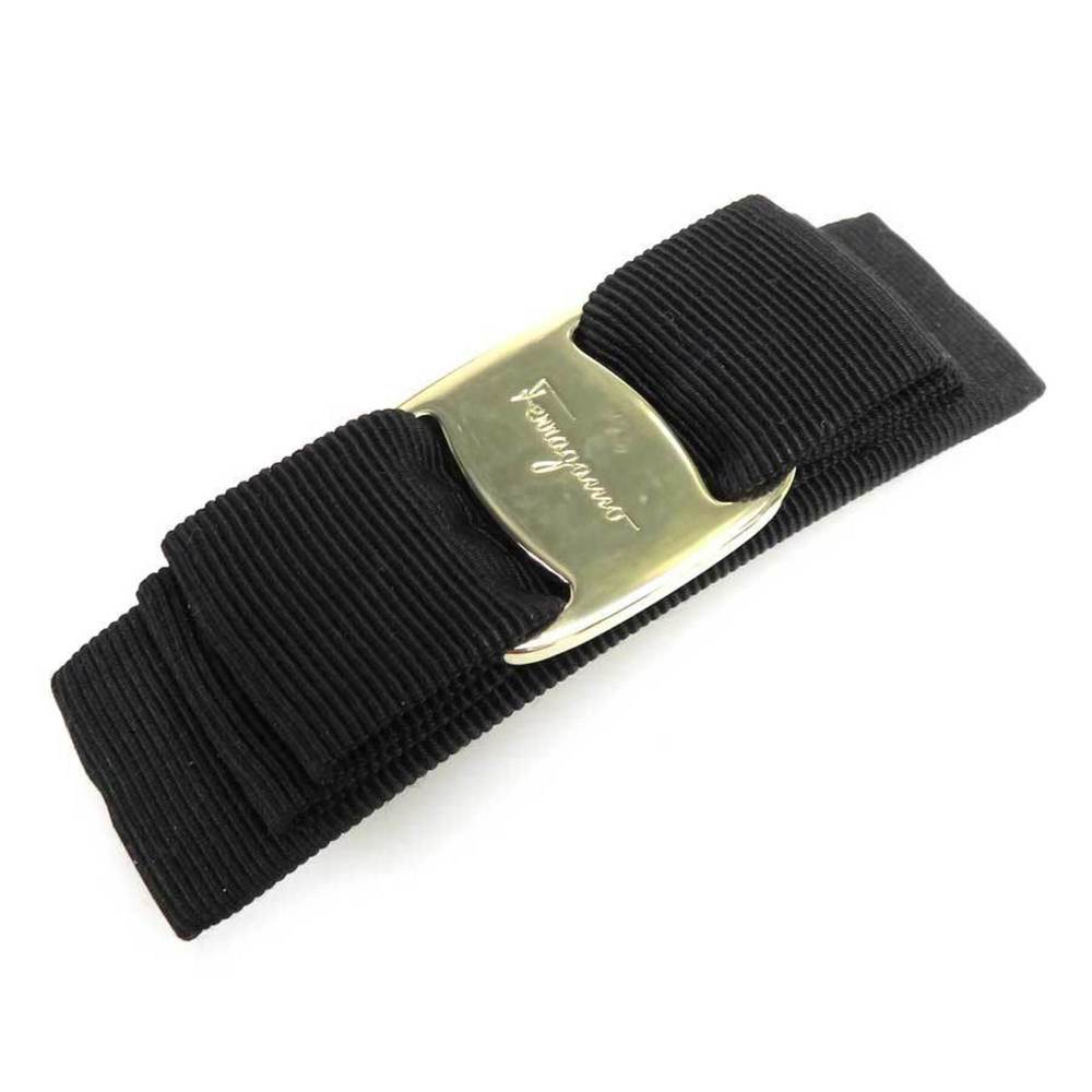 Salvatore Ferragamo Valletta Hair Accessory Vala Ribbon Cotton/Rayon Black Go...